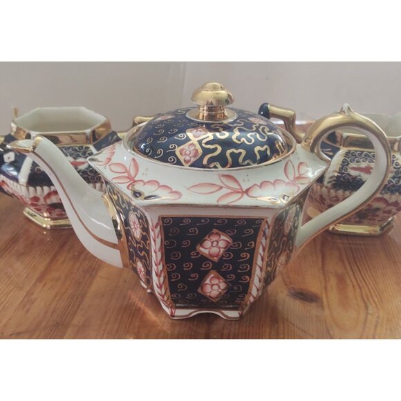 Antique James Sadler Teapot No 1624 Floral design Imari Style 1930's - Picture 8 of 9